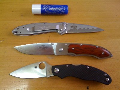 Kershaw Leek Composite,<br />Falkniven P 3g laminated<br />Spyderco Caly 3 ZDP-189<br />(neka se nađe)